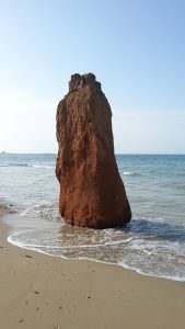 bellissima spiaggia con il rock